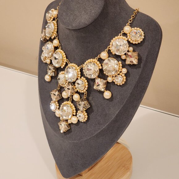 Brand New!! Kate Spade Palace Gem Multifaceted Cubic Zir Pearl Crystal Necklace - Picture 3 of 6